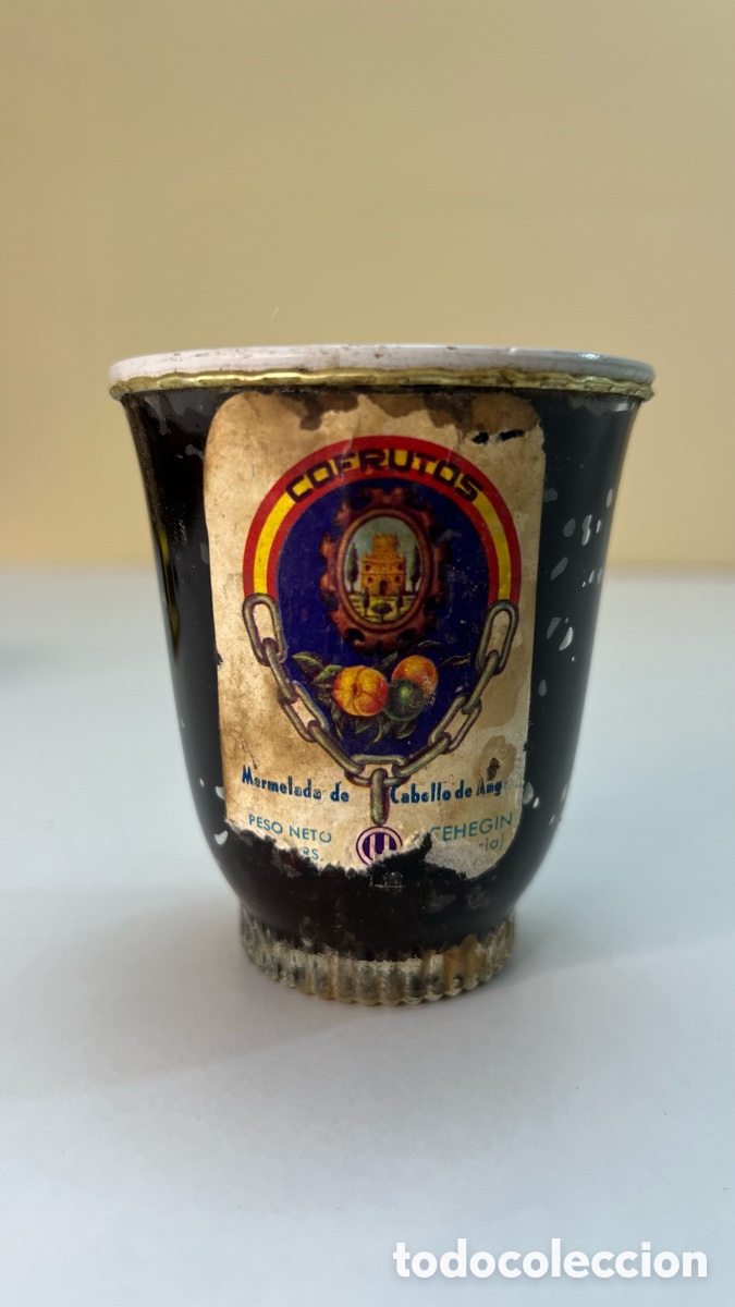 Coleccionismo: MUY ANTIGIO VASO TARRO DE MERMELADA EN CONSERVA DE COFRUTOS CEHEGIN ( MURCIA )