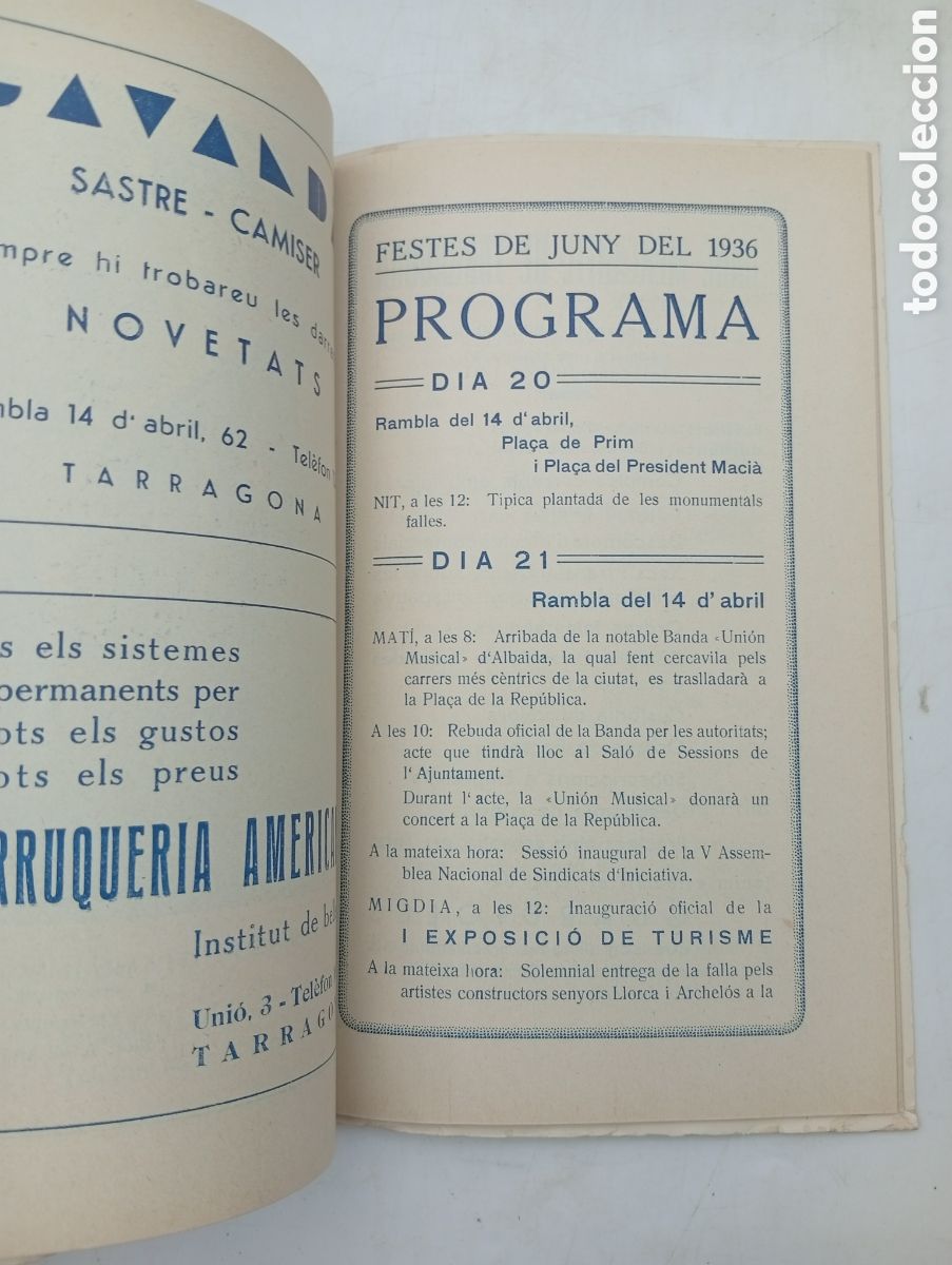Coleccionismo: Programa Festes Falles Tarragona 1936 - Foto 3