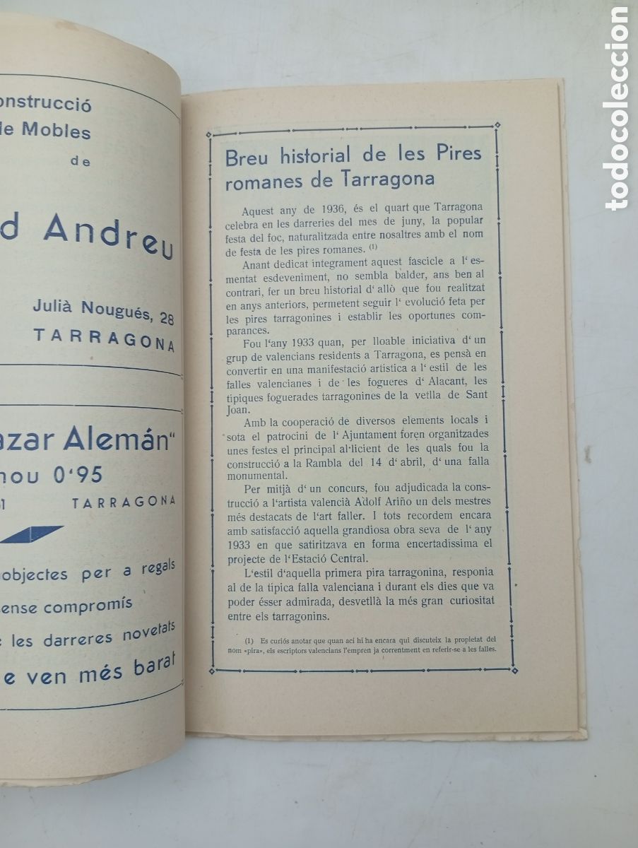 Coleccionismo: Programa Festes Falles Tarragona 1936 - Foto 6