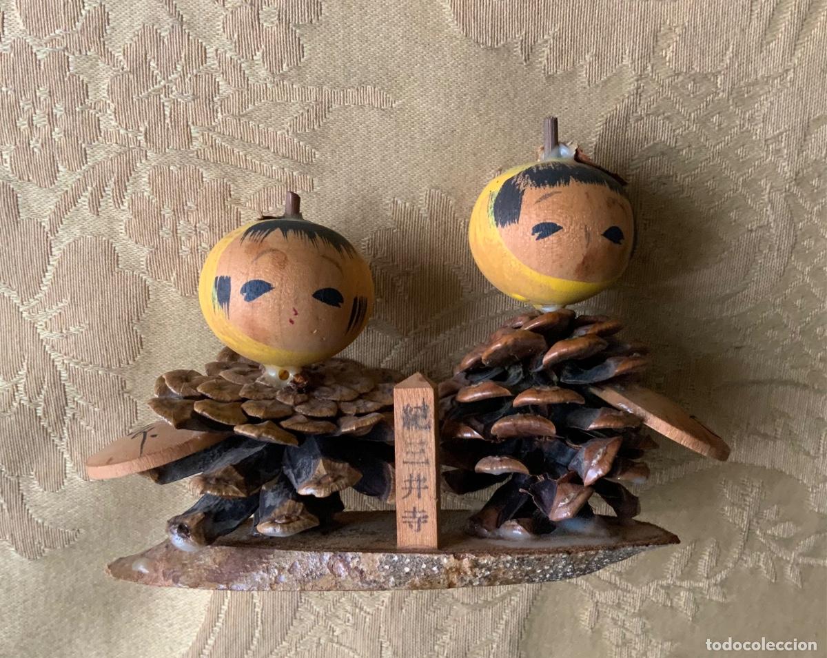 Coleccionismo: PAREJA DE ANTIGUOS KOKESHI - Foto 1
