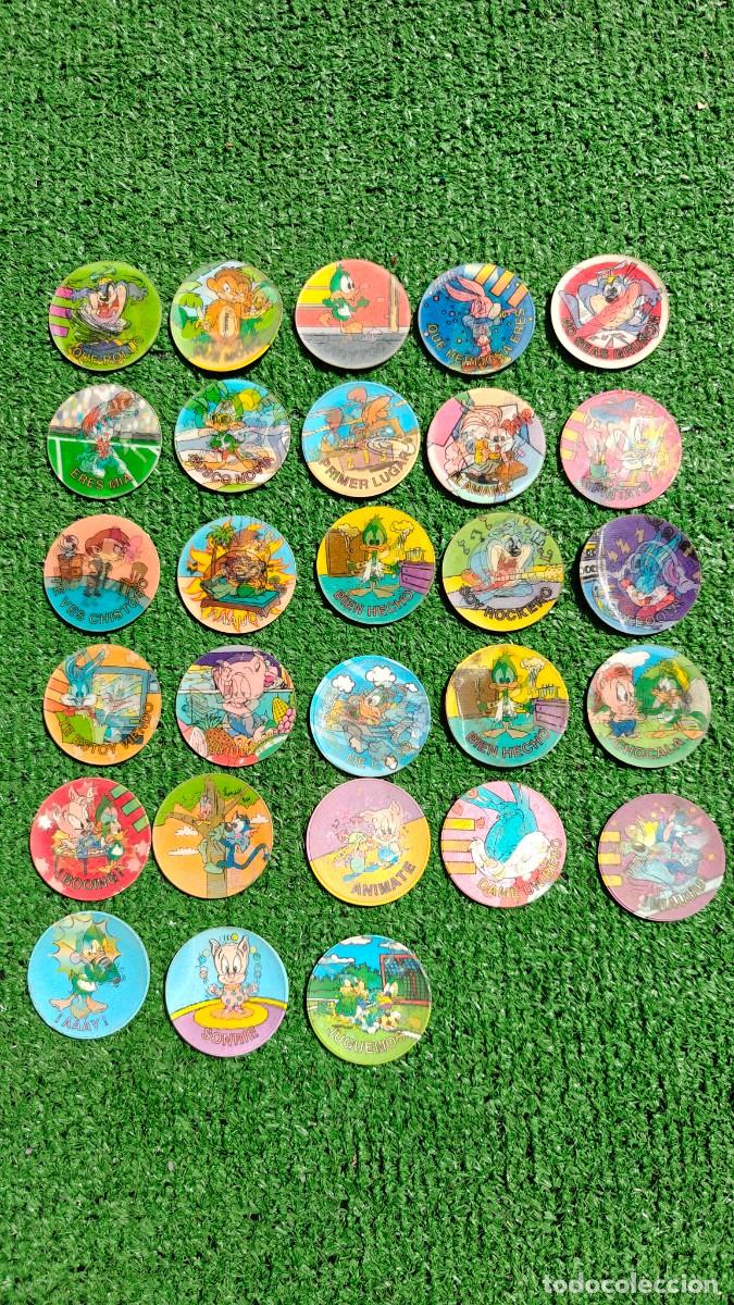 Coleccionismo: Colecci&oacute;n de 28 magic tazos diferentes de Looney Tunes
