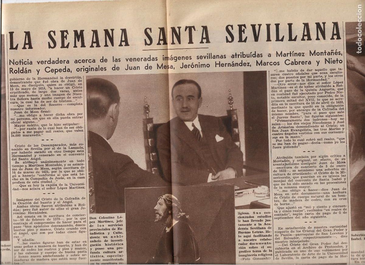 Collecting paper: 1933 SEVILLA SEMANA SANTA IMAGENES ATRIBUIDAS A MONTA&Ntilde;ES ROLDAN CEPEDA PERO ORIGINALES OTROS ARTISTA