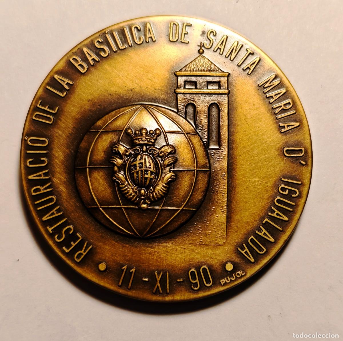Coleccionismo: IGUALADA - MEDALLA RESTAURACIO BASILICA DE STA. MARIA