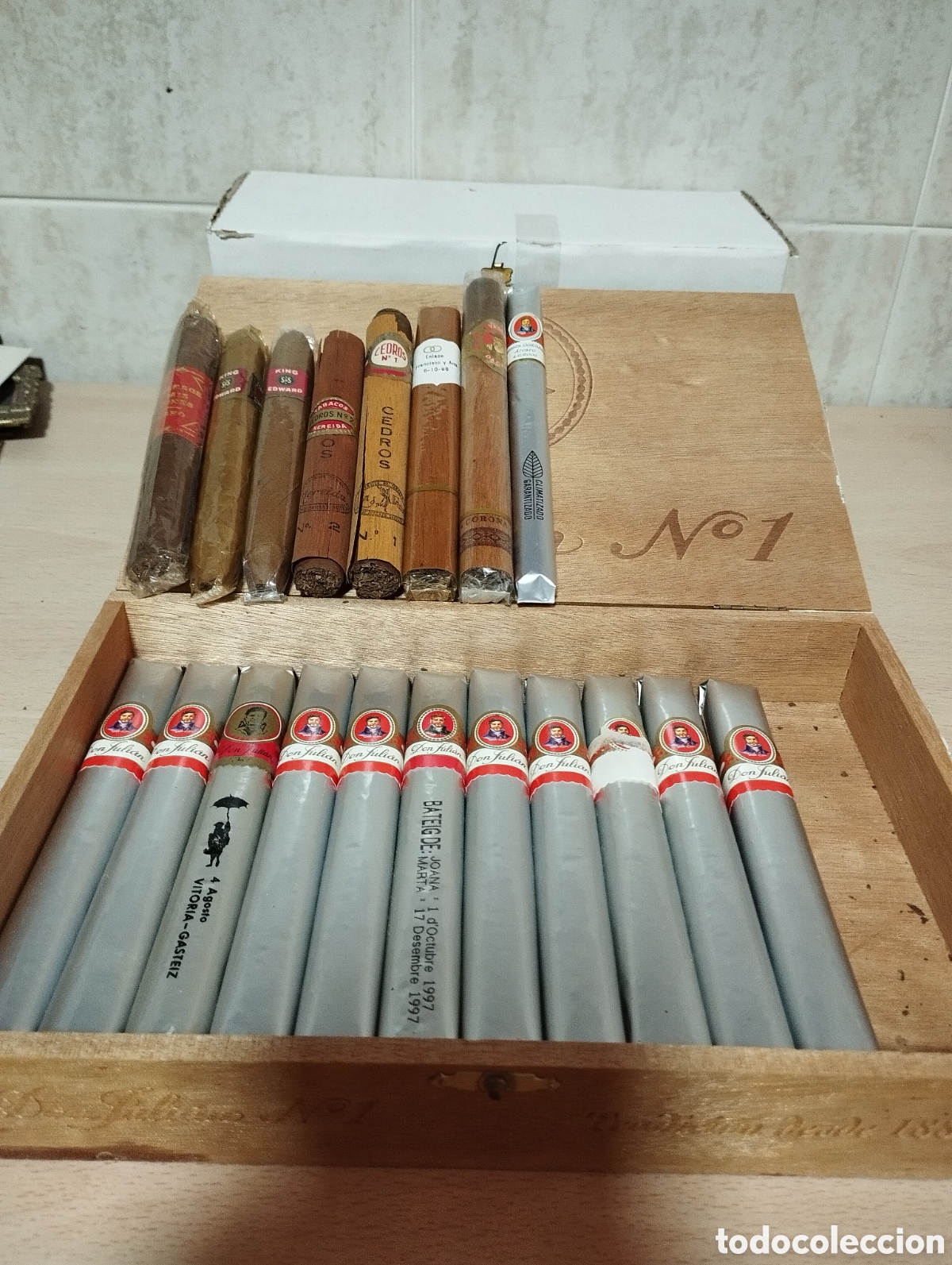 Coleccionismo: CAJA PUROS DON JULI&Aacute;N NUM.1 CON 11 UNIDADES+8 VARIOS