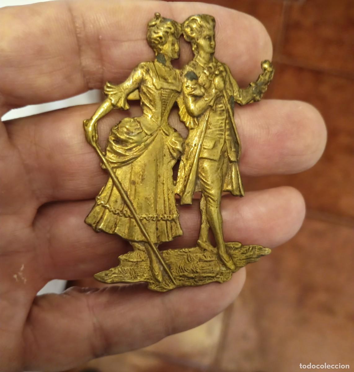 Coleccionismo: Insignia de aguja trasera pareja de la &eacute;poca