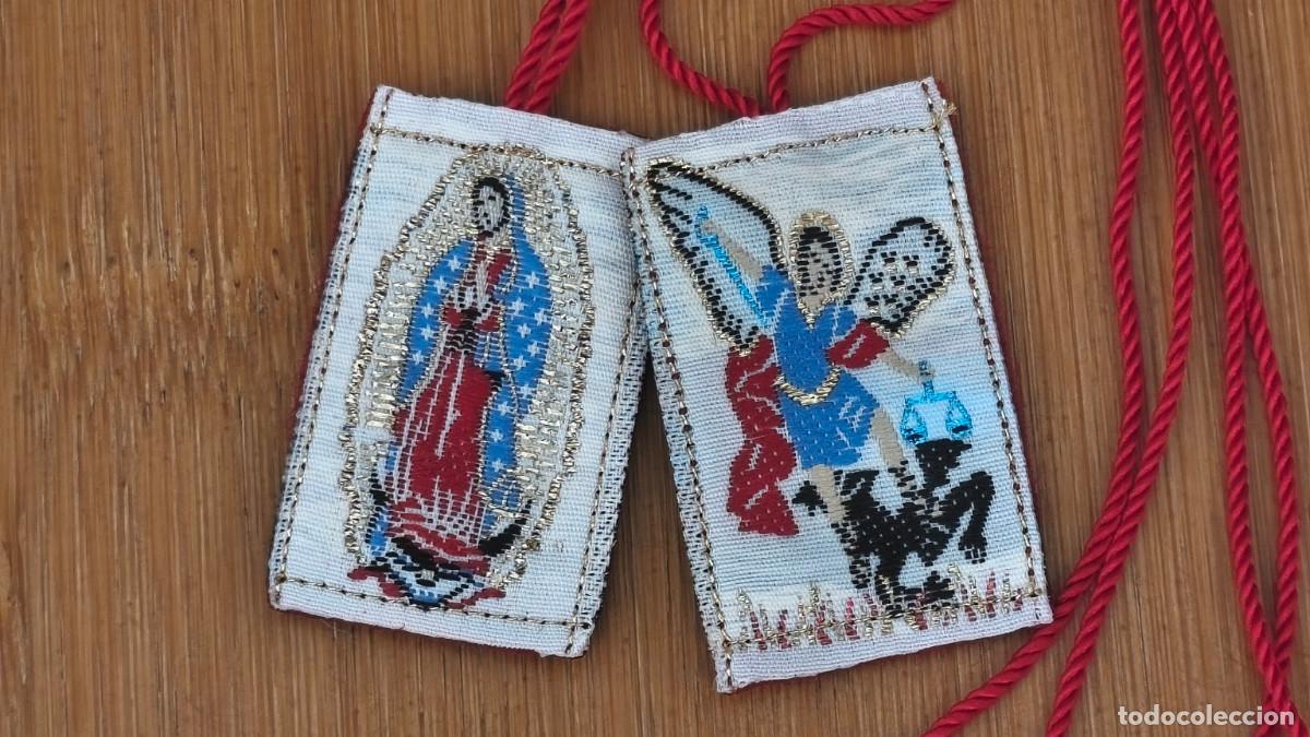 Collezionismo: Escapulario Virgen de Guadalupe y San Miguel Arc&aacute;ngel