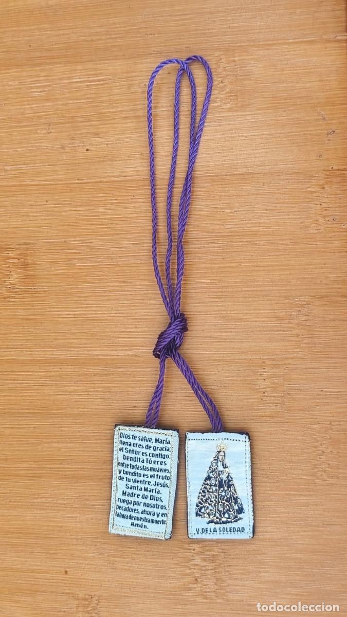 Coleccionismo: Escapulario Virgen de la Soledad con Ave Mar&iacute;a