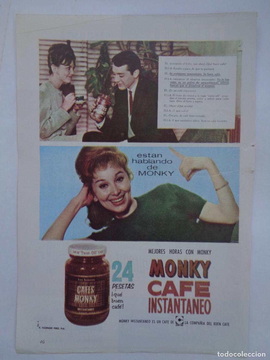 Sammelleidenschaft Papier: HOJA DE REVISTA CON ANUNCIO DE CAFE INSTANTANEO MONKY . A&Ntilde;OS 50
