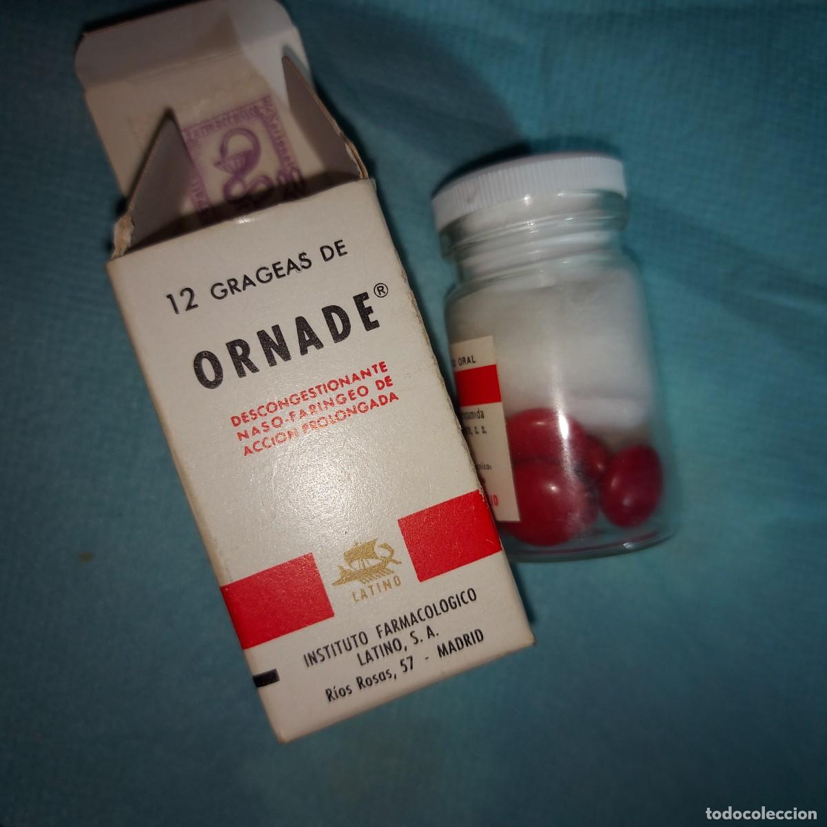 Coleccionismo: antiguo medicamento de farmacia, ornade, EFEDRINA, descongestionante