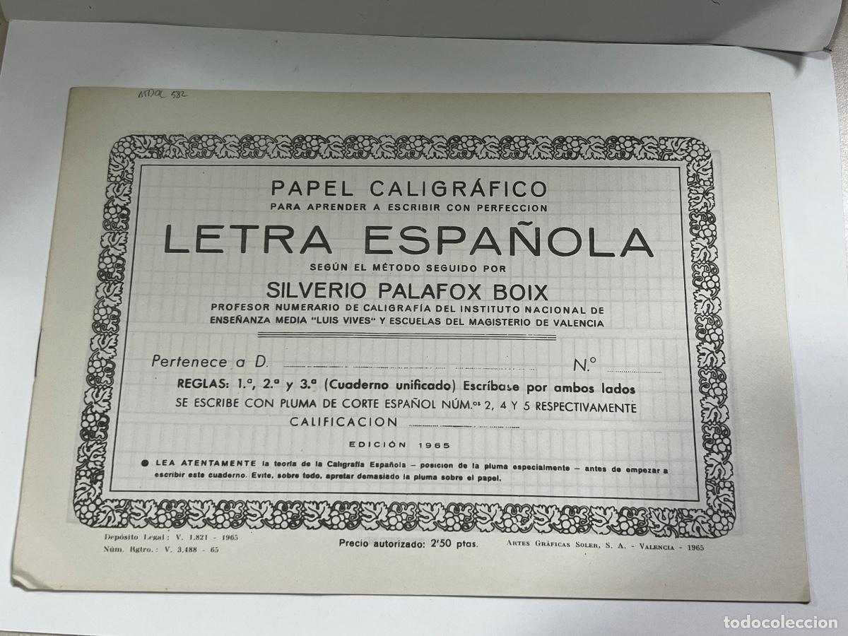 Coleccionismo: CUADERNOS PAPEL CALIGR&Aacute;FICO. LETRA ESPA&Ntilde;OLA. SILVERIO PALAFOX BOIX. REGLAS 1&ordf;, 2&ordf; Y 3&ordf;. EDICION 1965