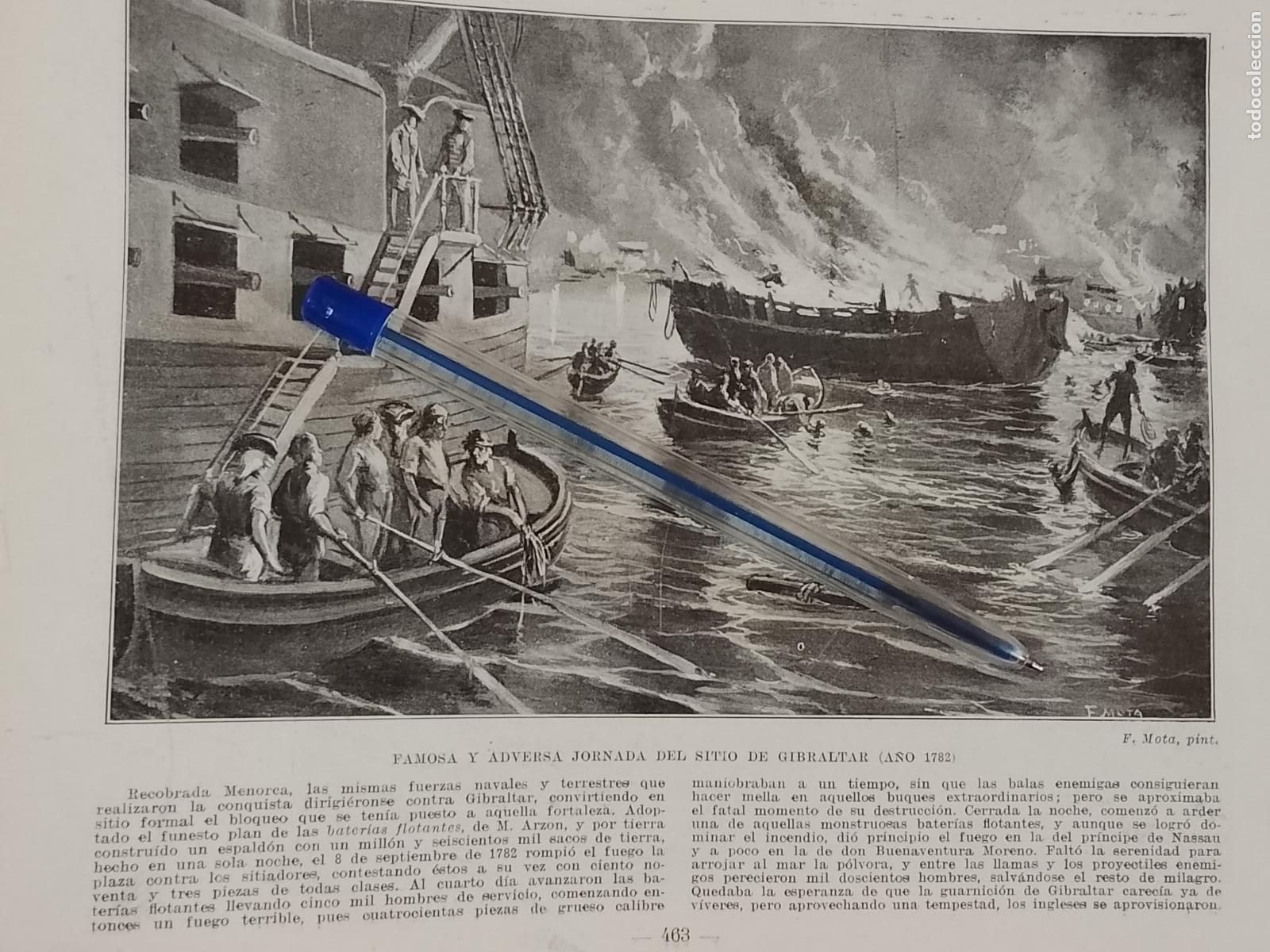 Coleccionismo: HOJA PUBLICACION - FAMOSA Y ADVERSA JORNADA DEL SITIO DE GIBRALTAL EN EL A&Ntilde;O 1782