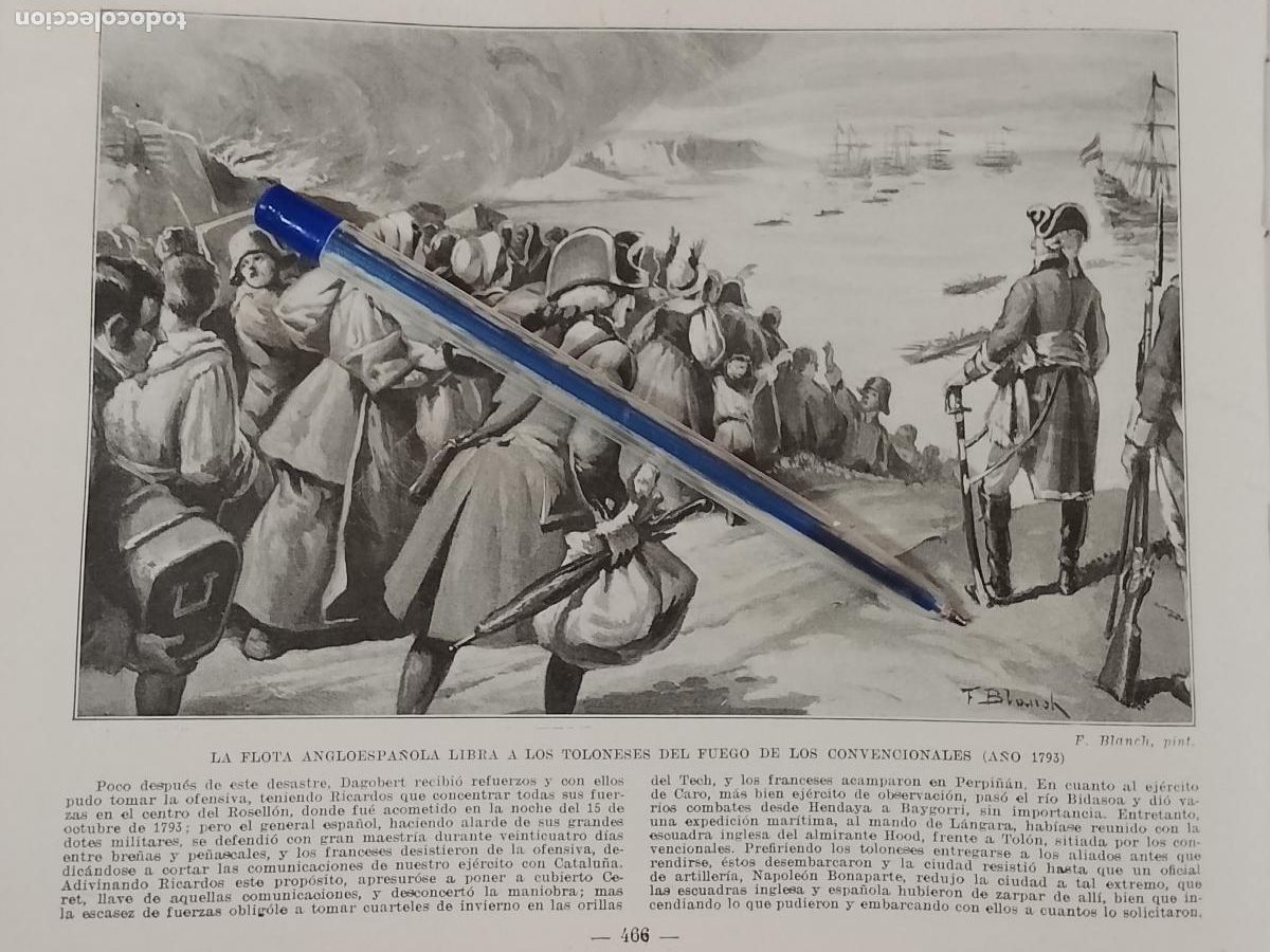 Coleccionismo: HOJA PUBLICACION - MILITAR FLOTA ANGLOESPA&Ntilde;OLA LIBRA ATOLONES DEL FUEGO DE LOS CONVECIONALES 1793
