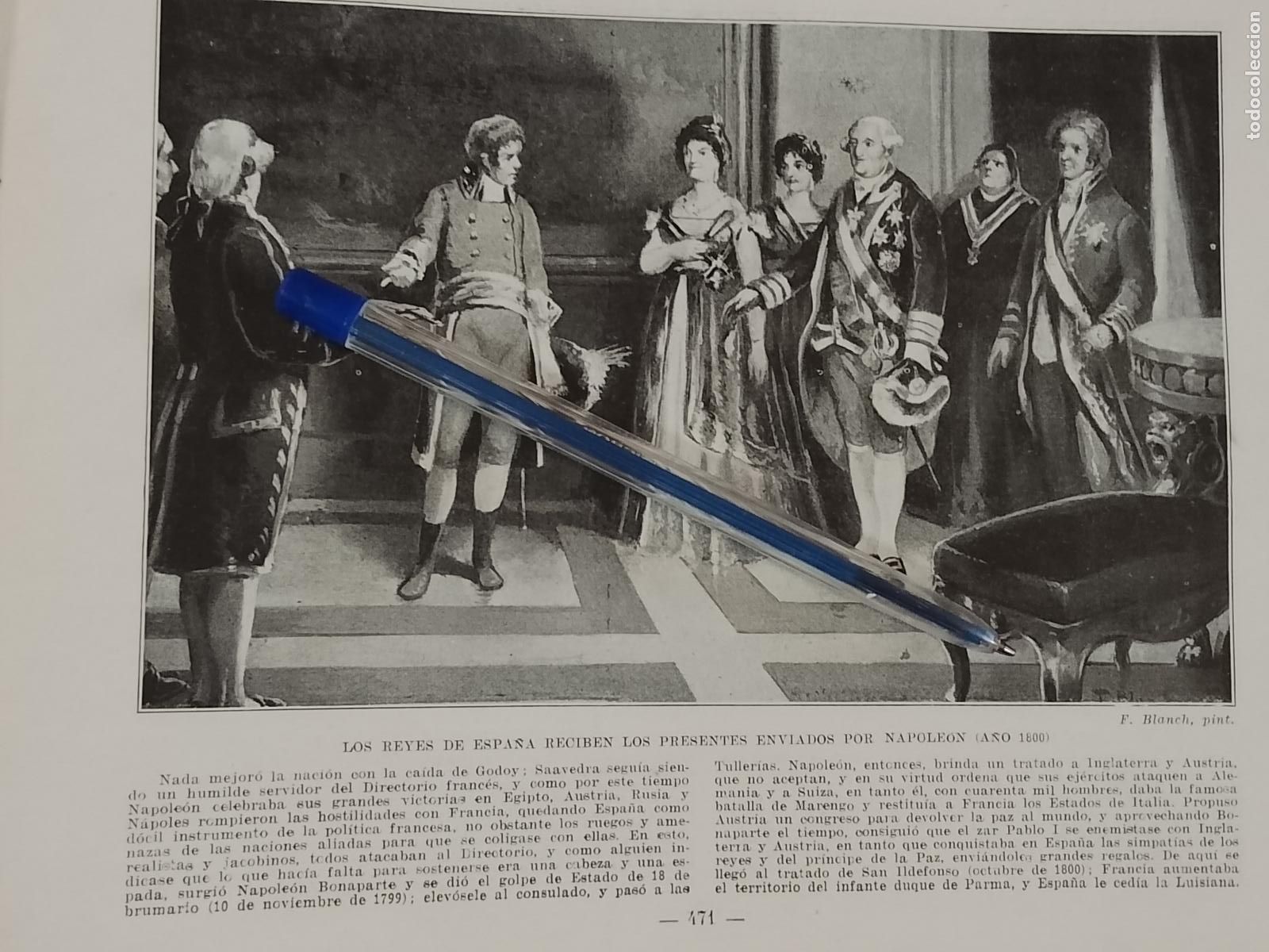 Coleccionismo: HOJA PUBLICACION - MILITAR . LOS REYES DE ESPA&Ntilde;A RECIBEN LOS PRESENTES DE NAPOLEON A&Ntilde;O 1800