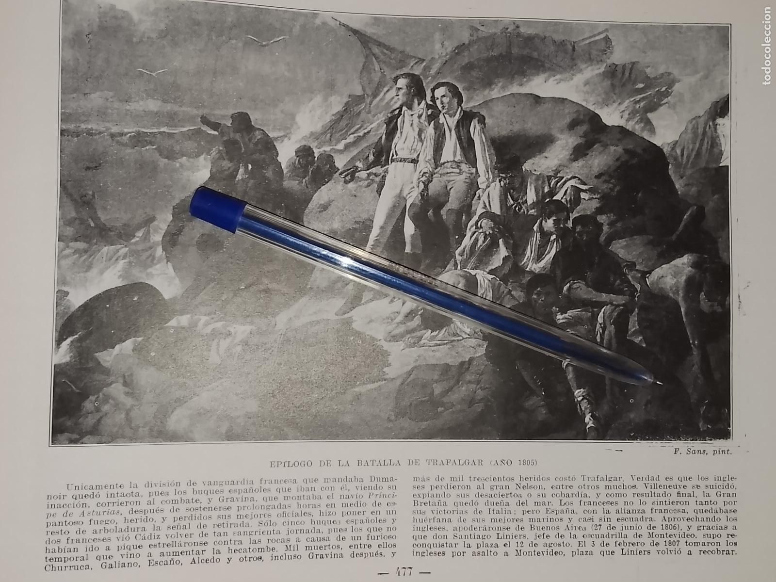 Coleccionismo: HOJA PUBLICACION - MILITAR - EPILOGO DE LA BATALLA DE TRAFALGAR EN EL A&Ntilde;O 1805