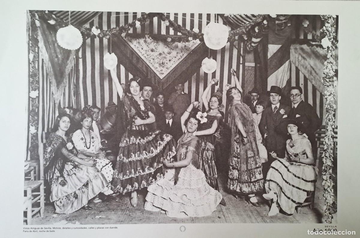 Coleccionismo: REPRODUCION LAMINA VISTAS ANTIGUAS DE SEVILLA FERIA DE ABRIL 1929