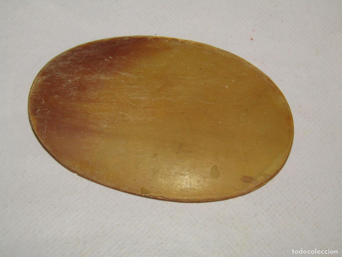 Coleccionismo: Antiguo &Oacute;valo de Asta Convexa de 9,50 x 6,50 cm. y 20 mm. de Grosor