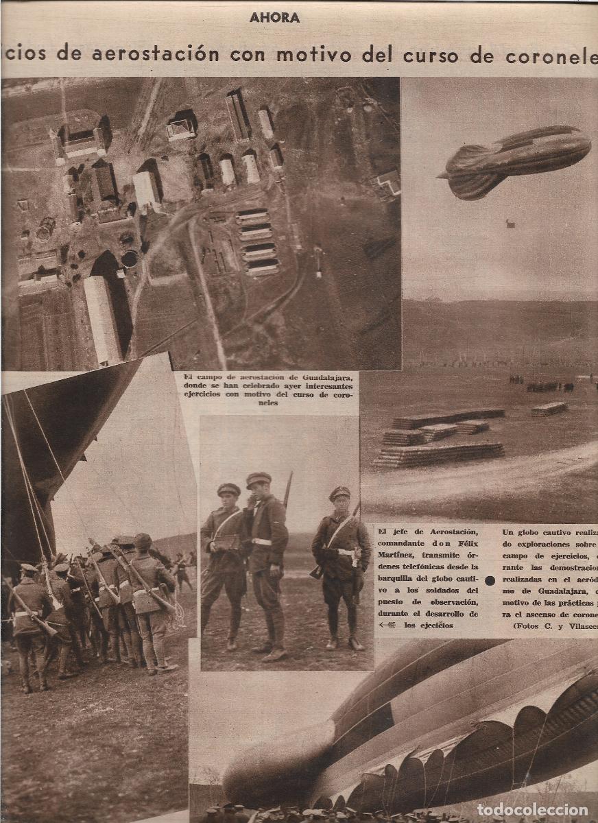 Coleccionismo: A&Ntilde;O 1933 RECORTE PRENSA EJERCITO CURSO CORONELES GUADALAJARA AEROSTACION GLOBOS VISTA AEREA