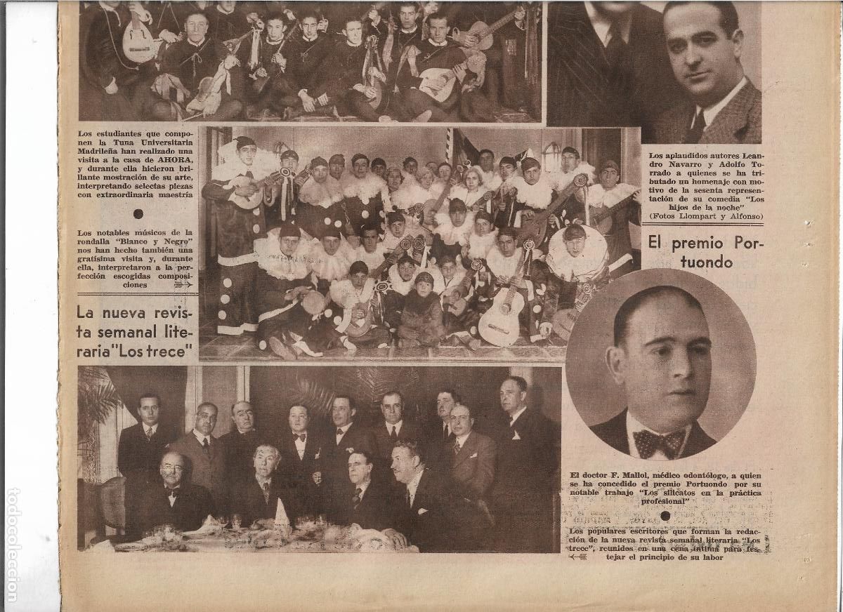 Colecionismo: A&Ntilde;O 1933 RECORTE PRENSA DOCTOR F MALLOL MEDICO ODONTOLOGO GANADOR PREMIO PORTUONDO LOS SILICATOS