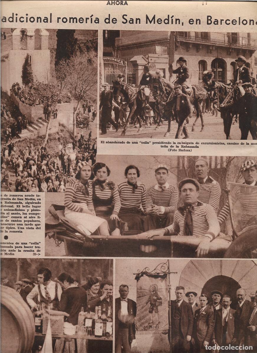 Coleccionismo: A&Ntilde;O 1933 RECORTE PRENSA BARCELONA TRADICIONAL ROMERIA SANT MEDIR COLLAS PUESTO COMIDA ABANDERADO