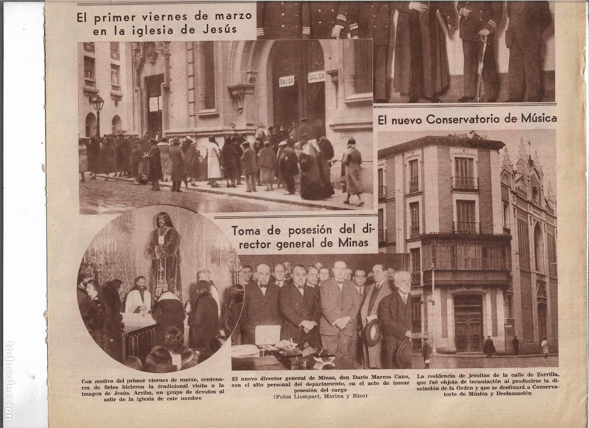 Coleccionismo: A&Ntilde;O 1933 MADRID INACUTACION RESIDENCIA JESUITAS CALLE ZORRILLA CONVERTIDA EN CONSERVATORIO MUSICA