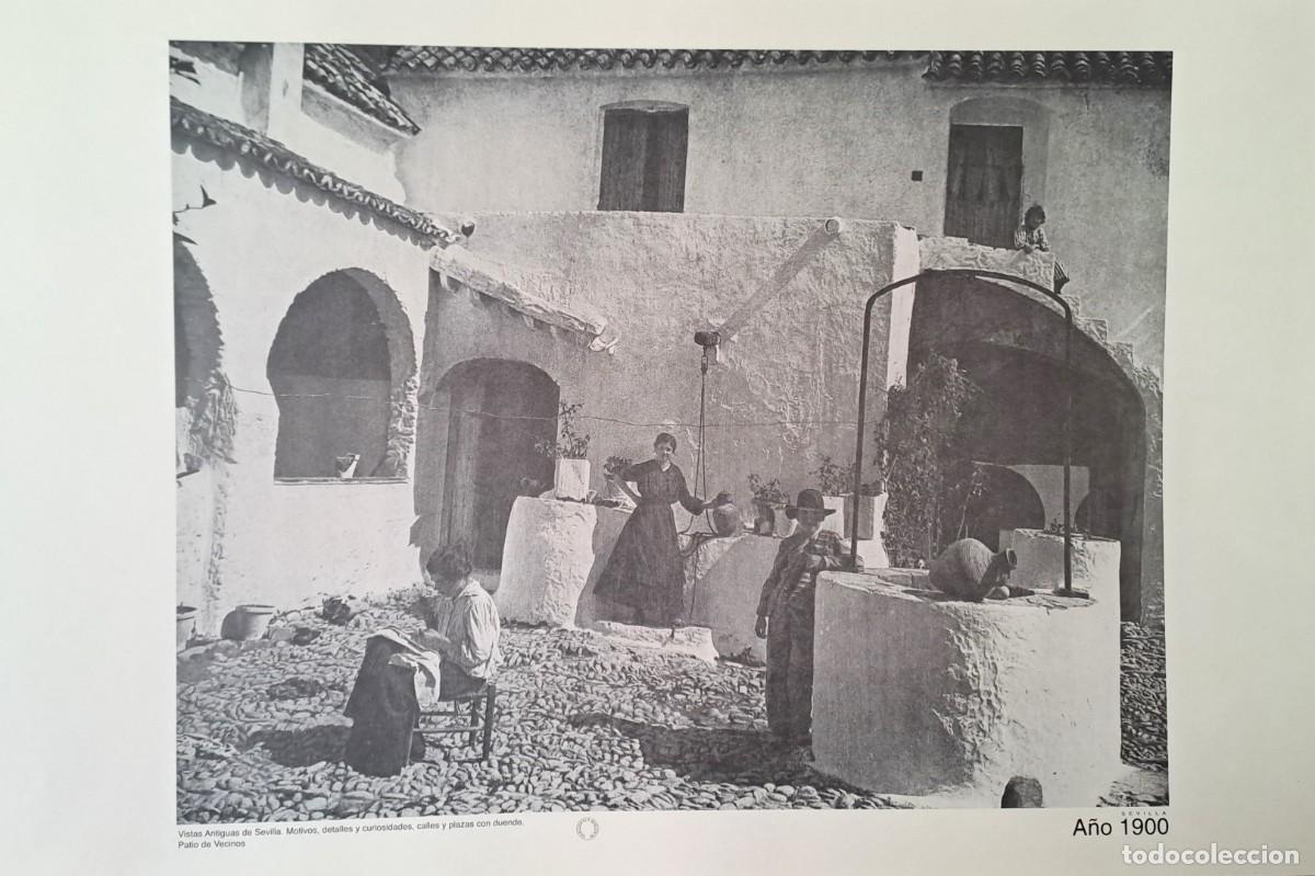 Coleccionismo: REPRODUCION LAMINA VISTAS ANTIGUAS DE SEVILLA PATIO DE VECINOS A&Ntilde;O 1900. LAMIGRANSEV-054
