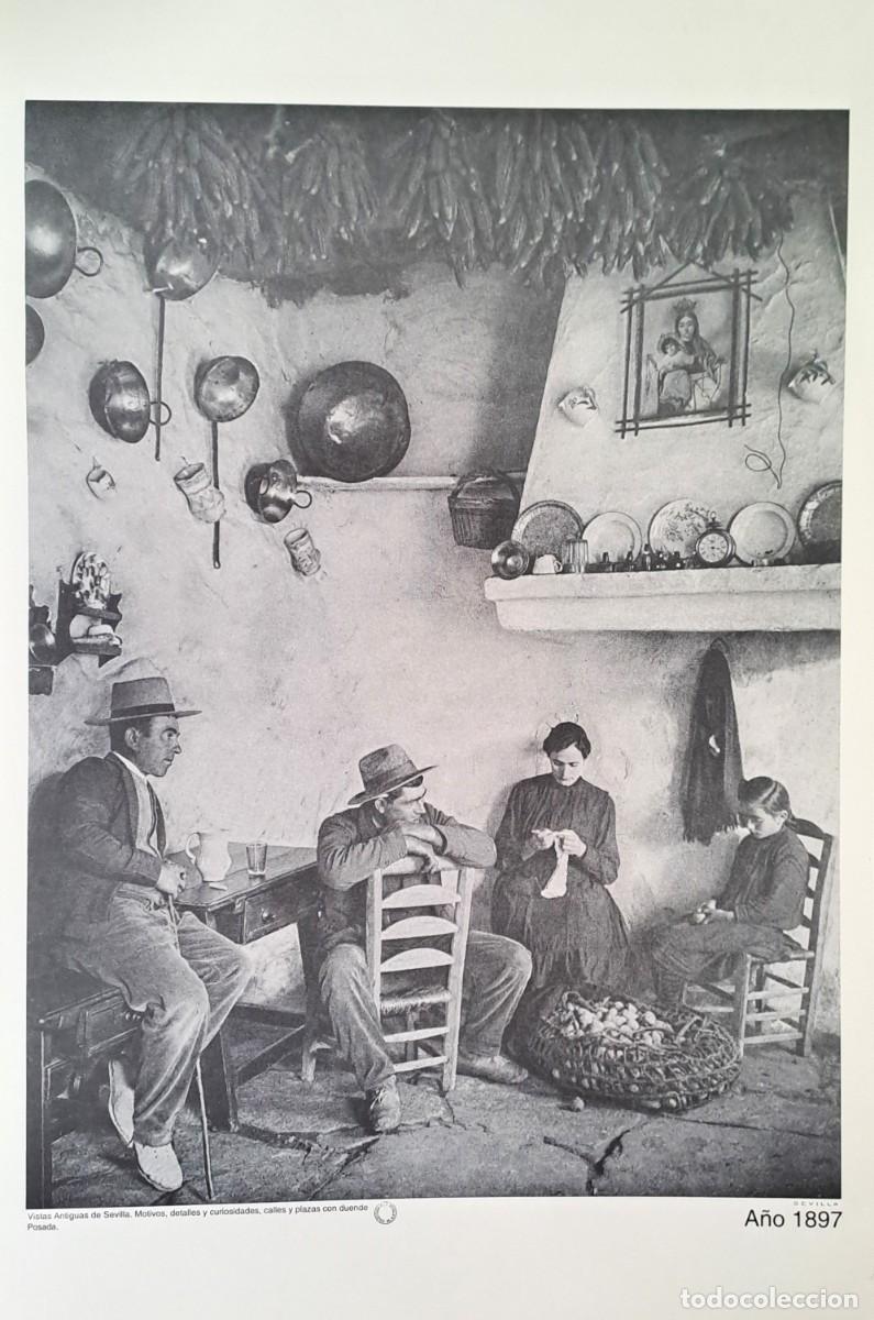 Coleccionismo: REPRODUCION LAMINA VISTAS ANTIGUAS DE SEVILLA POSADA A&Ntilde;O 1897. LAMIGRANSEV-060