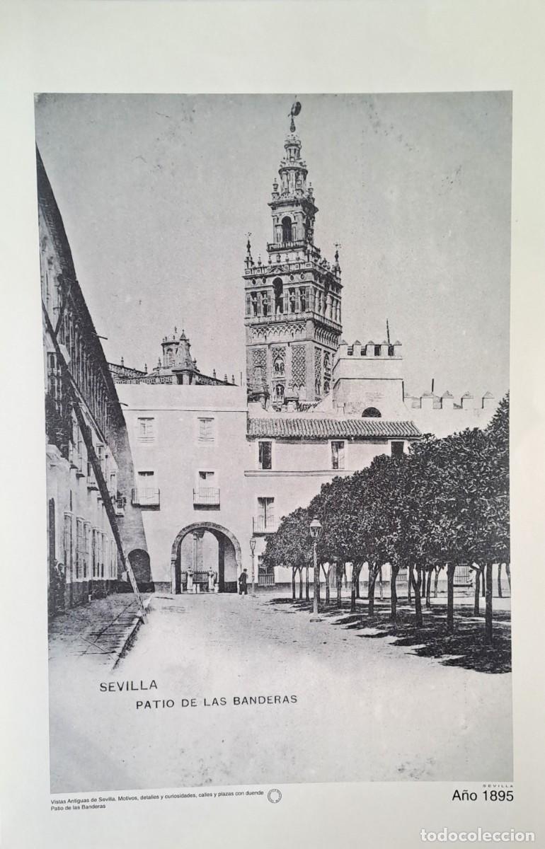 Coleccionismo: REPRODUCION LAMINA VISTAS ANTIGUAS DE SEVILLA PATIO DE LAS BANDERAS A&Ntilde;O 1895. LAMIGRANSEV-063