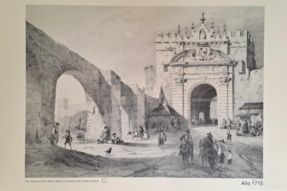 Coleccionismo: REPRODUCION LAMINA VISTAS ANTIGUAS DE SEVILLA VISTA PARCIAL A&Ntilde;O 1715. LAMIGRANSEV-073