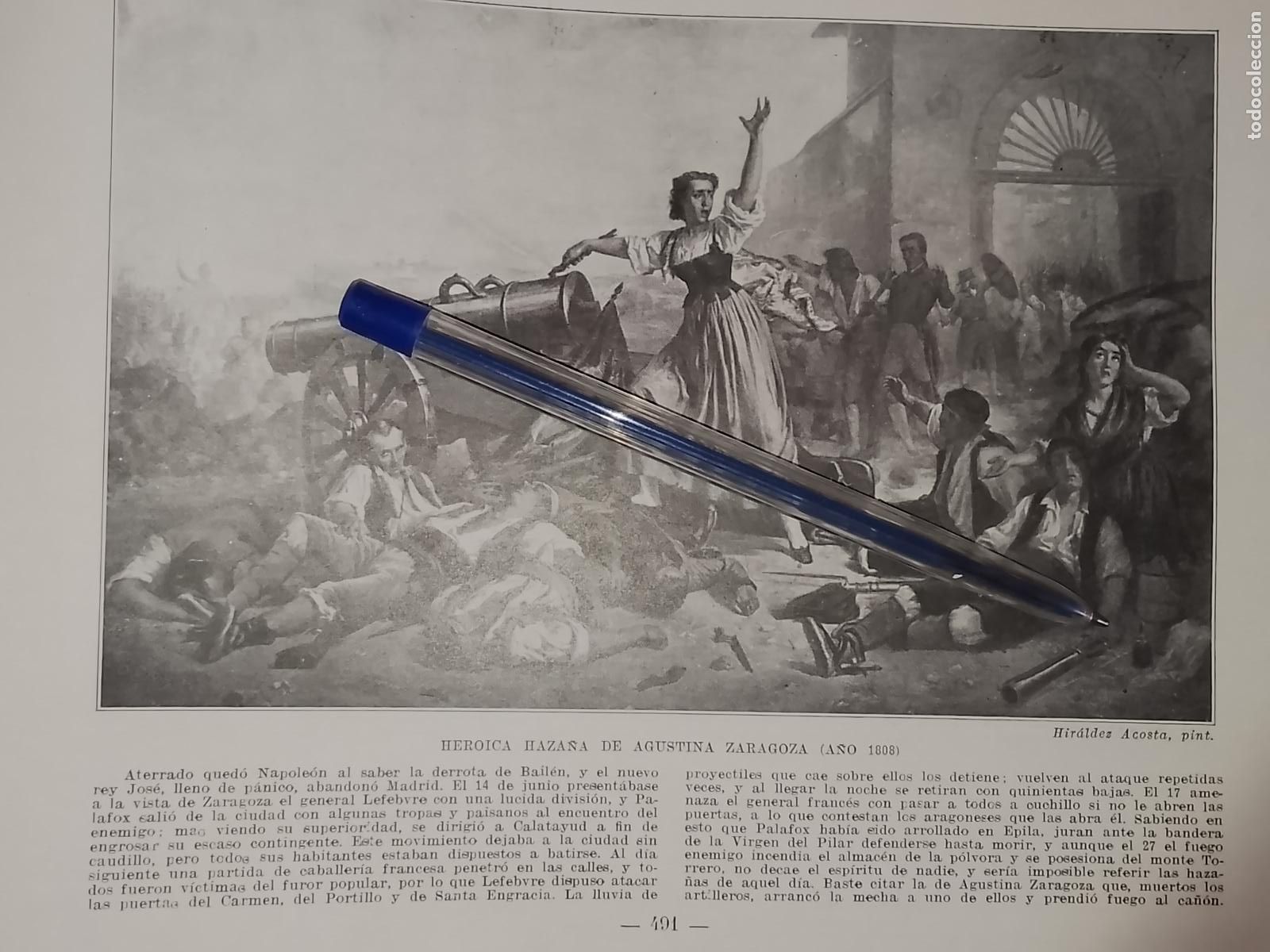 Coleccionismo: HOJA PUBLICACION - MILITAR - HEROICA AZA&Ntilde;A DE DAGUSTINA DE ZARAGOZA 1808 . ATERRADO NAPOLEON
