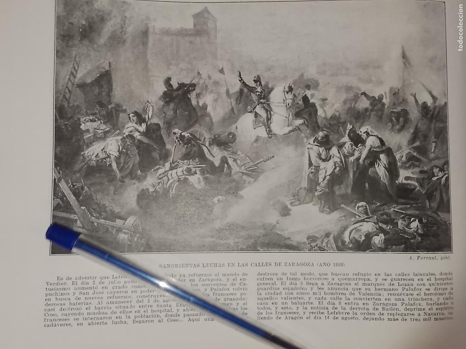 Coleccionismo: HOJA PUBLICACION - MILITAR - SANGRIENTAS LUCHAS CALLES DE ZARAGOZA EN 1808