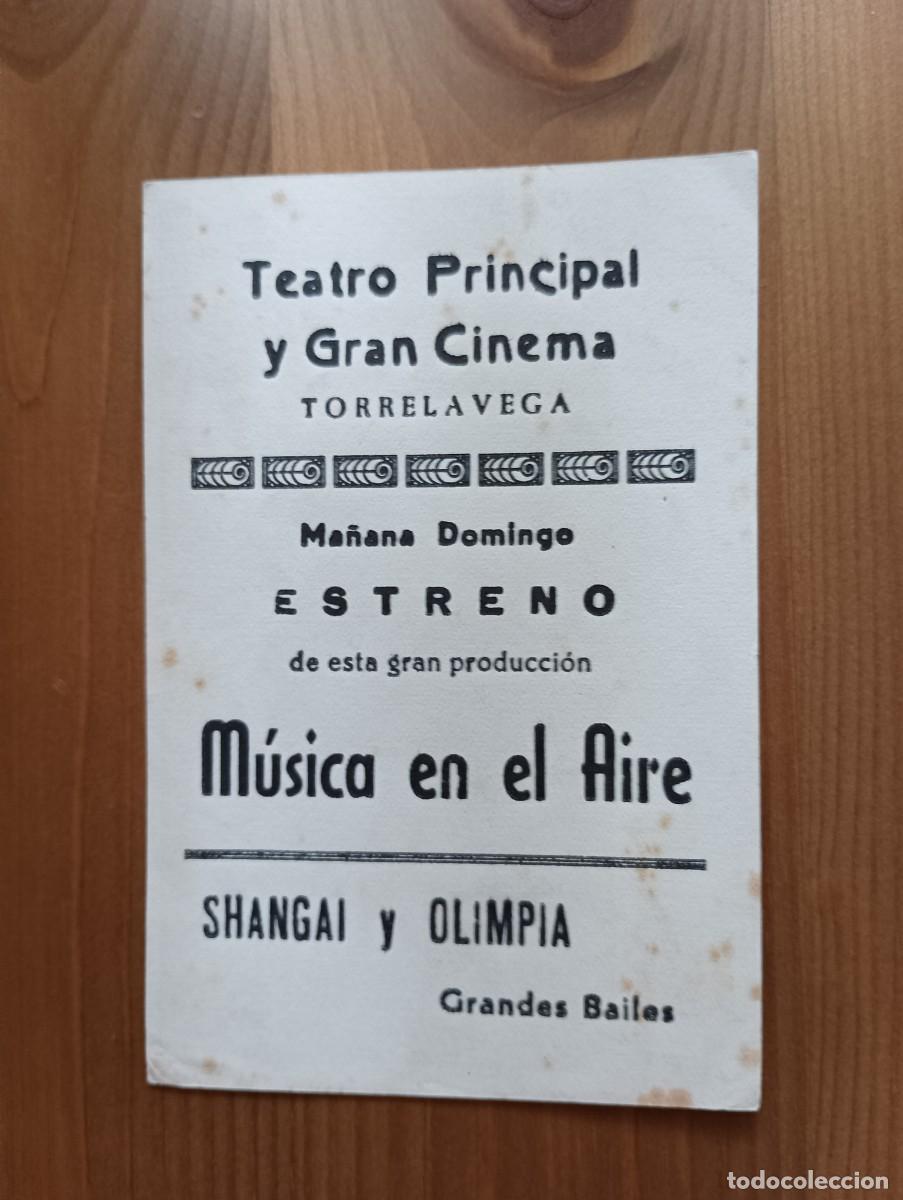 Coleccionismo: PROGRAMA DE CINE MUSICA EN EL AIRE - Foto 2