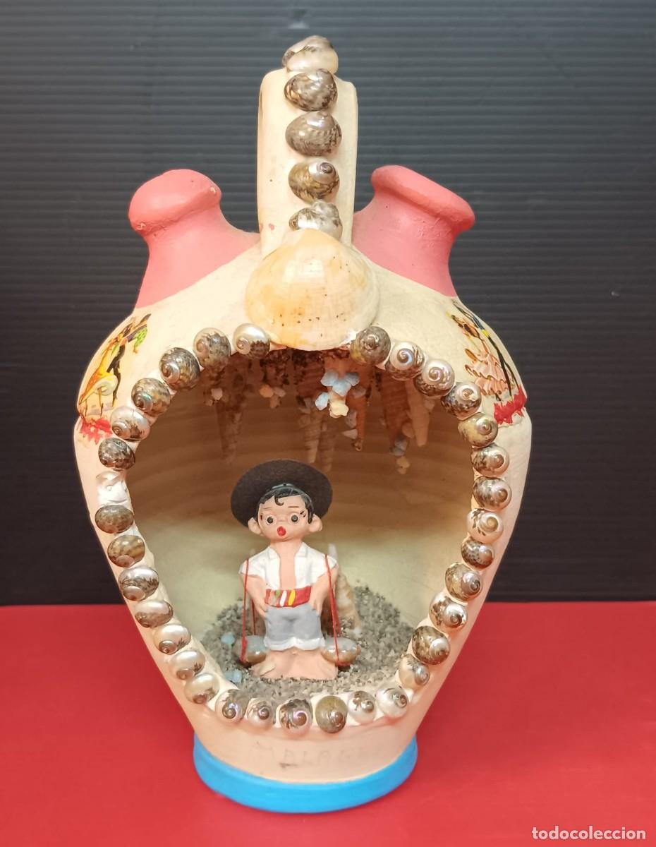 Coleccionismo: PRECIOSO BOTIJO CON FIGURA DE BARRO COCIDO TERRACOTA ALBOROX A&Ntilde;OS 80