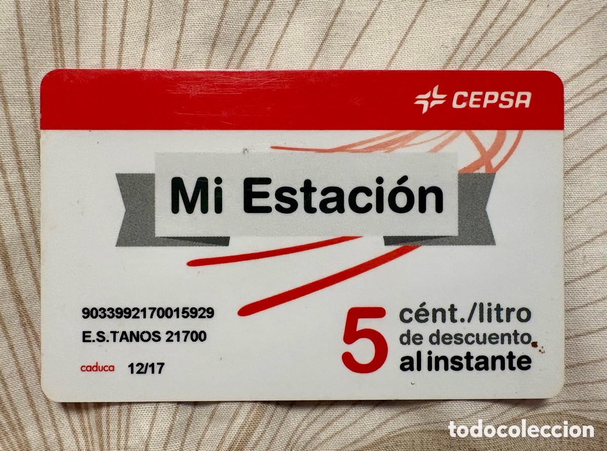 Coleccionismo: Tarjeta Vintage CEPSA &rdquo;Mi Estaci&oacute;n&rdquo; (A&ntilde;o 2015) - Gasolinera Tanos (Torrelavega)