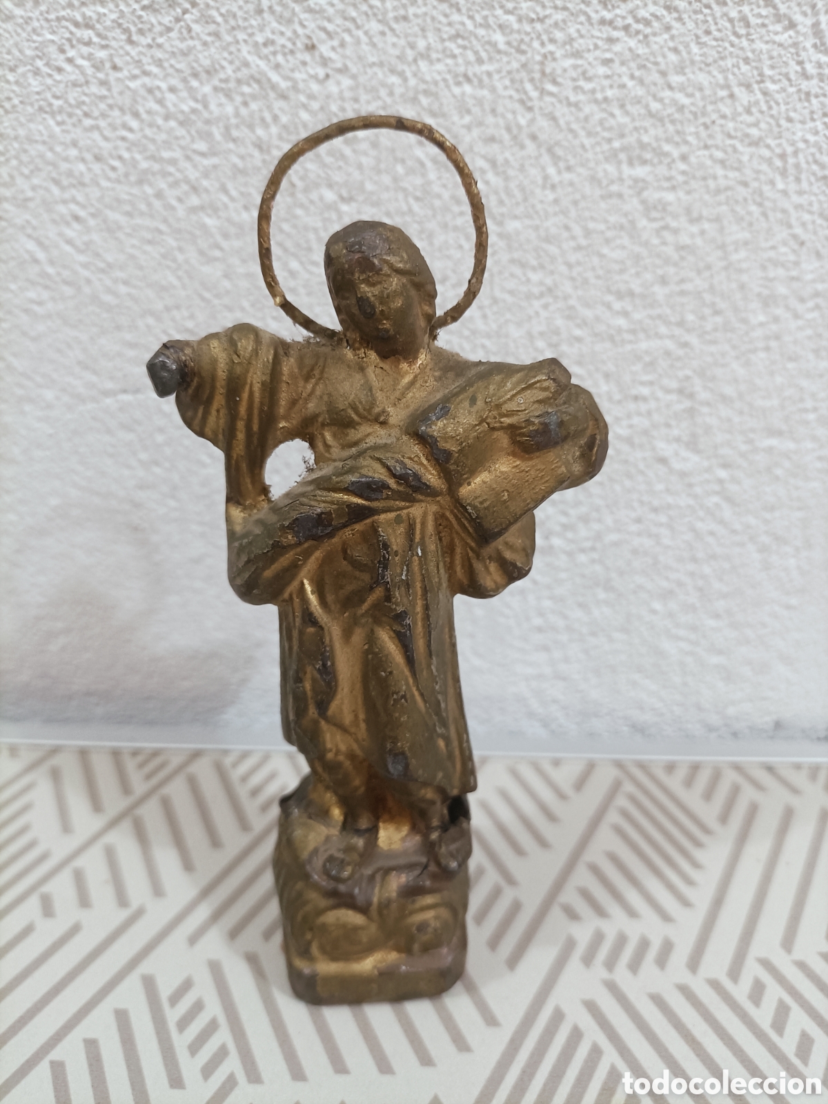Coleccionismo: Antiguo San Pracracio en plomo. Altura 13 cm