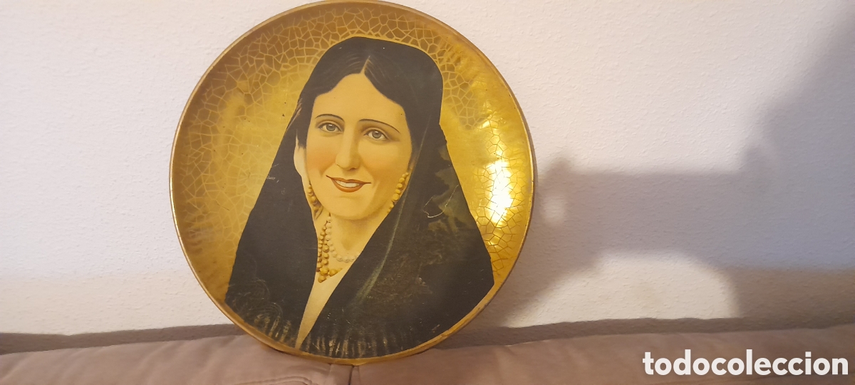 Coleccionismo: Gran plato antiguo metal - Foto 8