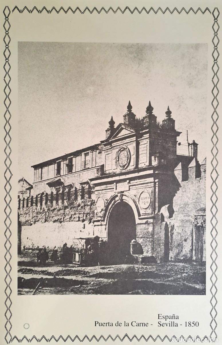Coleccionismo: REPRODUCION LAMINA VISTAS ANTIGUAS DE SEVILLA PUERTA DEL LA CARNE A&Ntilde;O 1850. LAMIGRANSEV-075 ,3