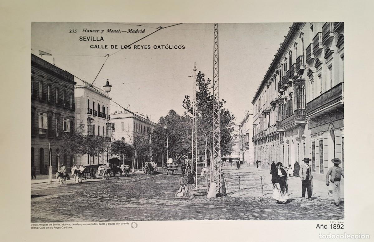 Coleccionismo: REPRODUCION LAMINA VISTAS ANTIGUAS DE SEVILLA CALLE DE LOS REYES CATOLICOS 1892. LAMIGRANSEV-078 ,3