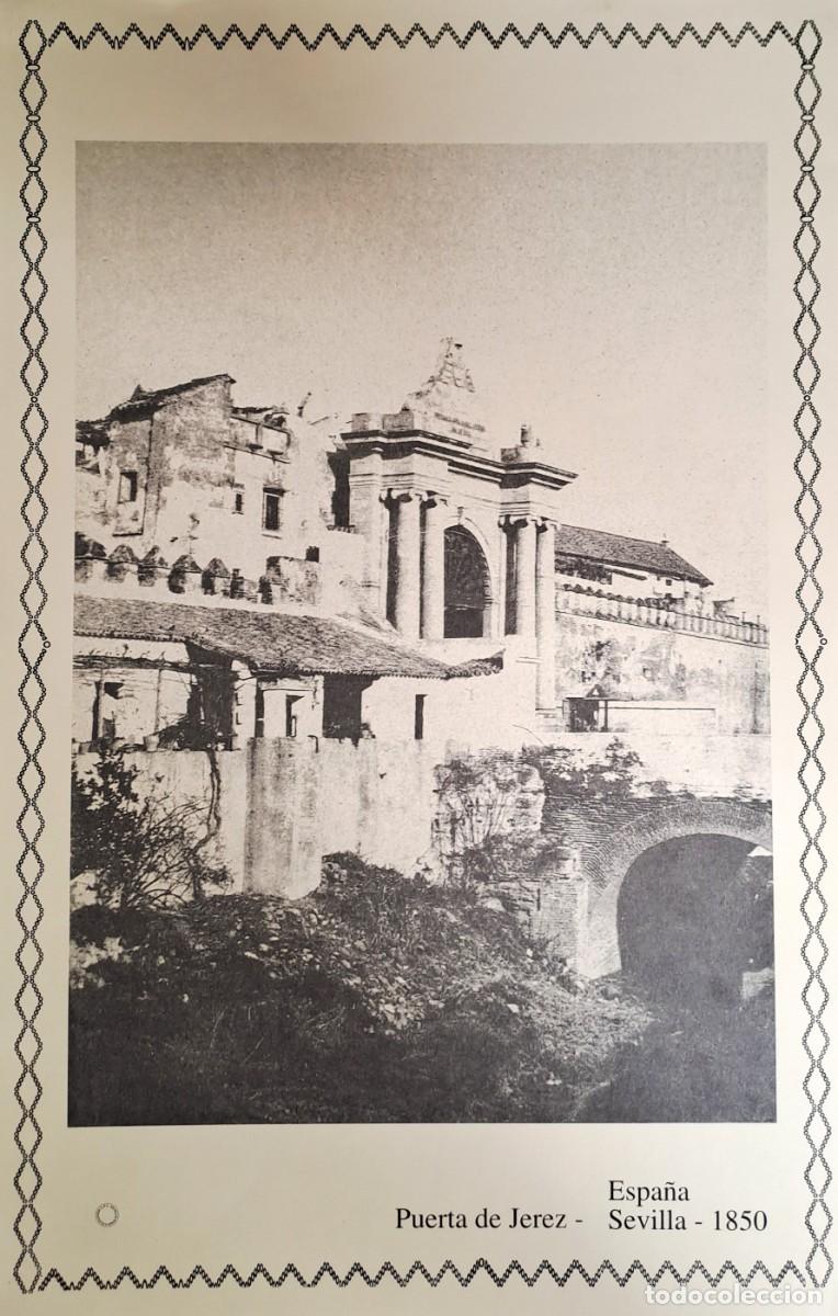 Coleccionismo: REPRODUCCION LAMINA VISTAS ANTIGUAS DE SEVILLA PUERTA DE JEREZ A&Ntilde;O 1850. LAMIGRANSEV-083 ,3