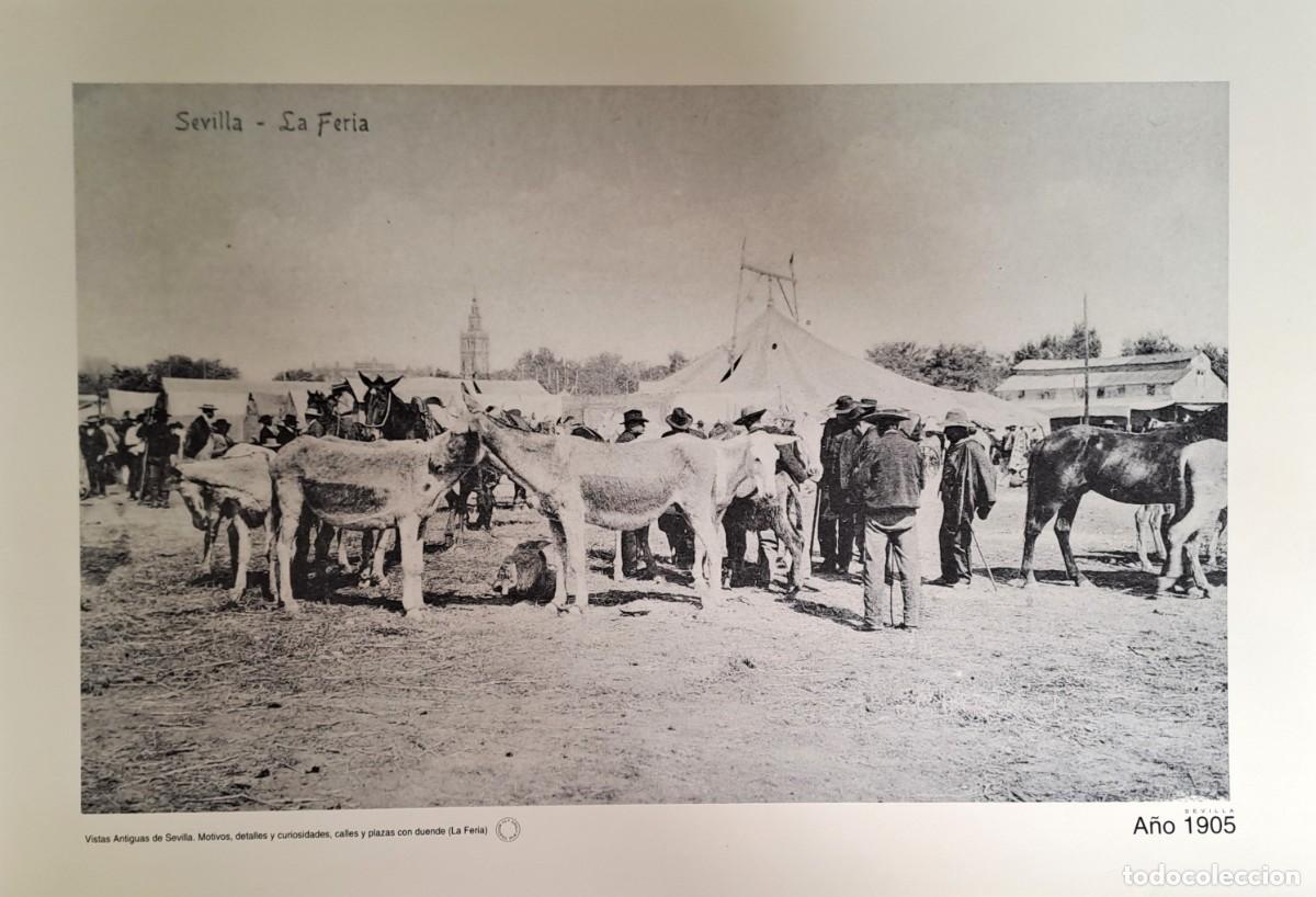Coleccionismo: REPRODUCCION LAMINA VISTAS ANTIGUAS DE SEVILLA LA FERIA A&Ntilde;O 1905. LAMIGRANSEV-089 ,5