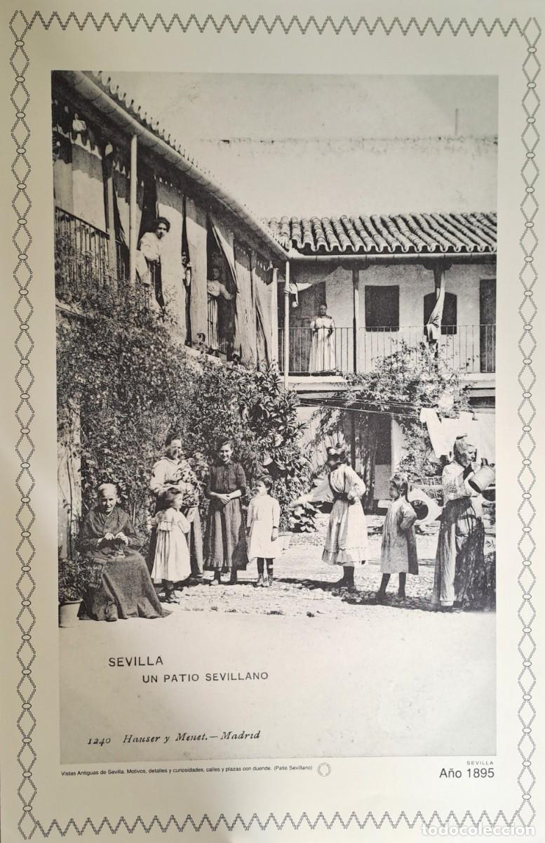 Coleccionismo: REPRODUCCION LAMINA VISTAS ANTIGUAS DE SEVILLA UN PATIO SEVILLANO A&Ntilde;O 1895 . LAMIGRANSEV-090 ,5