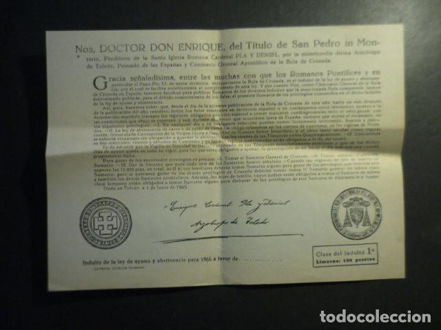 Collecting paper: BULA DE SANTA CRUZADA 1965