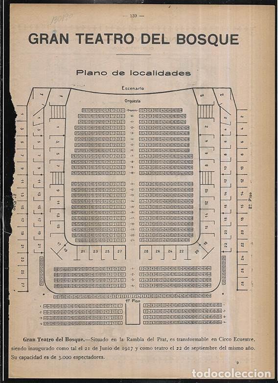 Coleccionismo: Gran Teatro del Bosque. Barcelona Plano de Localidades./ Criado Vengativo. historieta muda