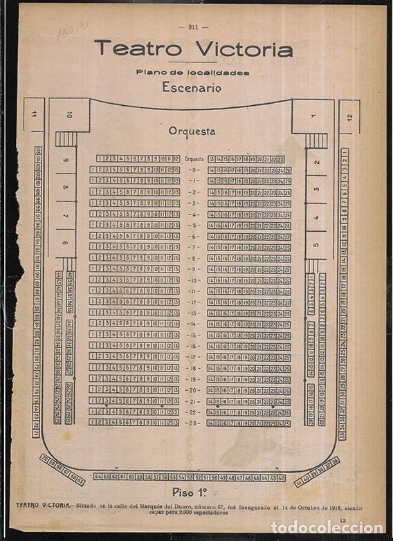 Coleccionismo: Teatro Victoria. Barcelona Plano de Localidades./ La Jirafa Salvadora historieta muda