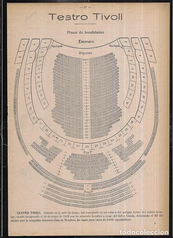 Coleccionismo: Teatro T&iacute;voli Barcelona Plano de Localidades./Una Bomba!!! Historieta por Equis