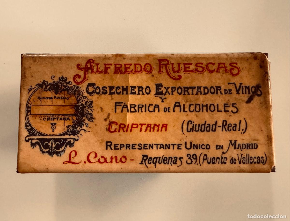 Collectionnisme: ALFREDO RUESCAS , VINOS - CRIPTANA (CIUDAD REAL) - SECANTE ANTIGUO ORIGINAL - VER FOTOS