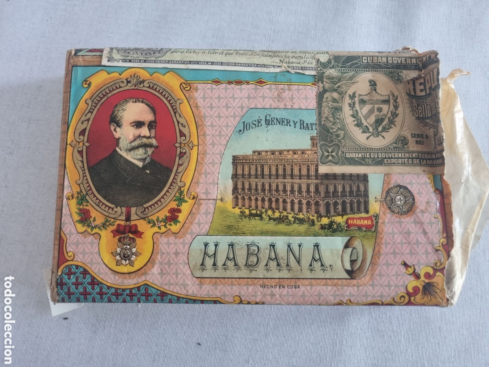 Sammeln: Tabaco cuarteron picadura antiguo Habana Jos&eacute; Gener y Batet