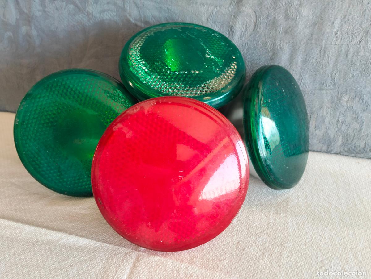 Collecting: Lote 4 focos de colores verde rojo antiguos bombillas de alto voltaje de discoteca a&ntilde;os 70