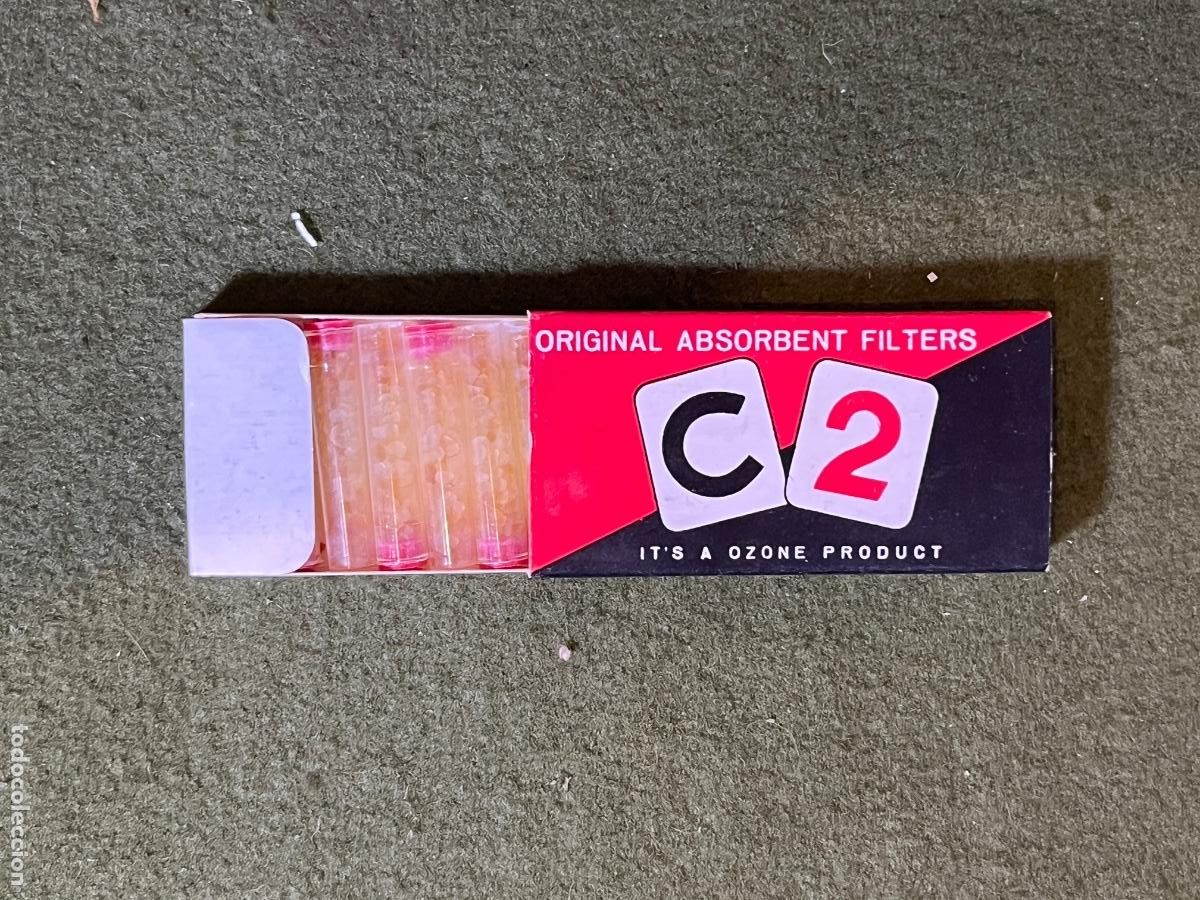 Coleccionismo: Caja de filtros absorbentes C.2 Ozone para boquilla de fumador &ndash; Con filtros originales &ndash; Vintage