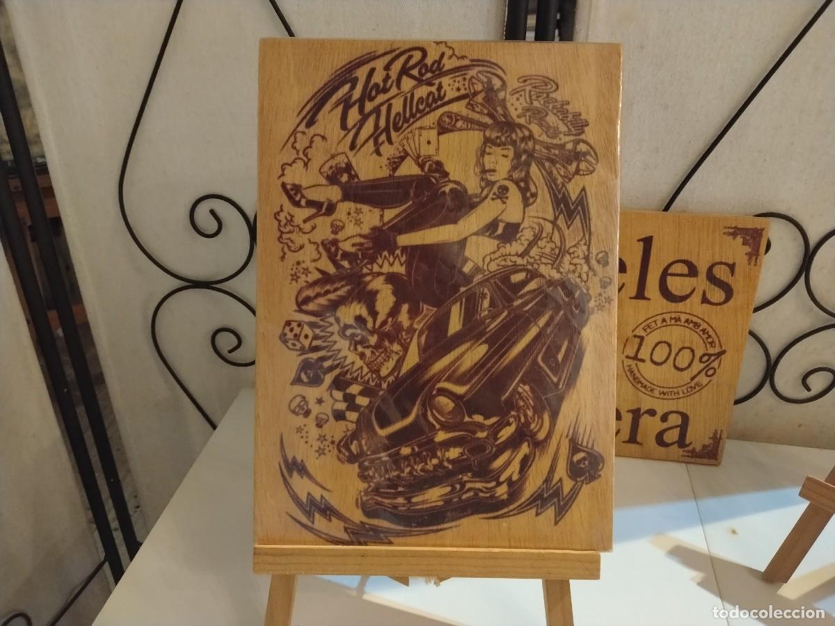 Sammeln: PRECIOSO CARTEL HARLE-DAVIDSON EN MADERA (29 X 20 CM)