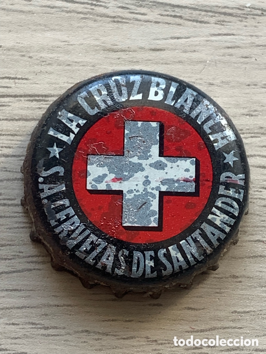 Collectionnisme: Chapa Tap&oacute;n Corona de Cerveza La Cruz Blanca -Cervezas de Santander